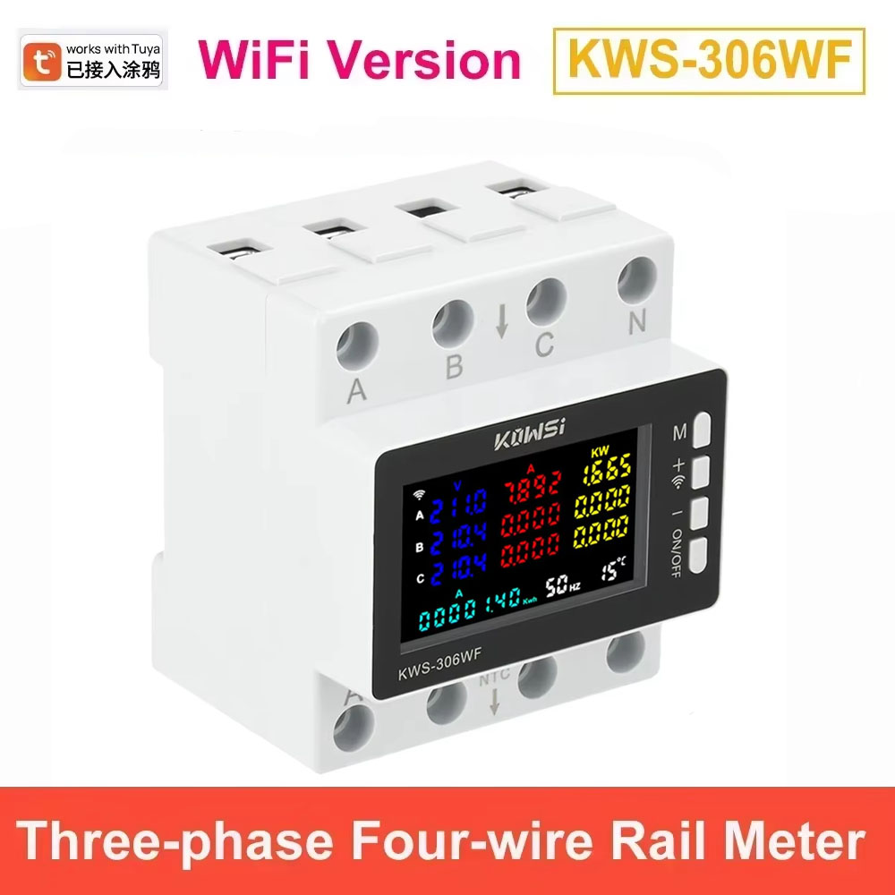 Energy Meter Din Rail Wifi - Tuya WiFi Power Meter Three Phase