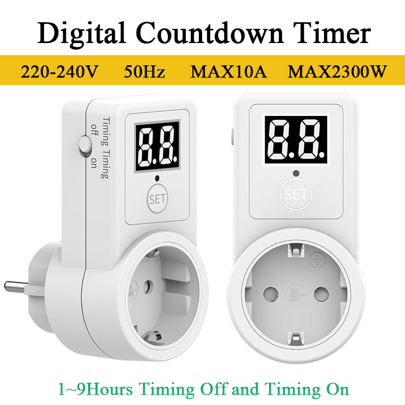Smart Socket With Timer Countdown - Digital Countdown Timer EU Plug Smart