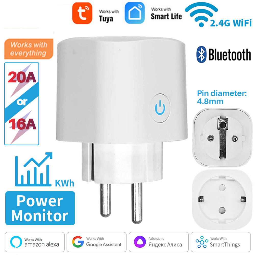 Smart Plug Energy Monitoring Wifi - Work With TUYA Smart Plug WiFi