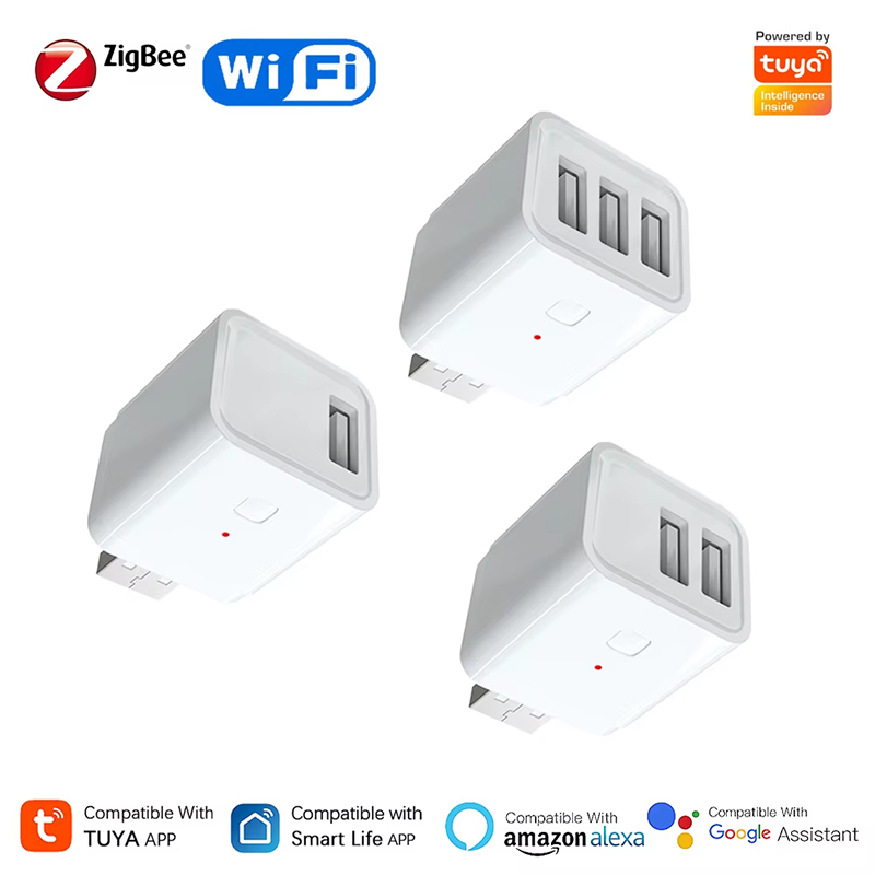Smart Plug Mini Alexa Google - Tuya 1/2/3Gang Smart USB Adapter WiFi