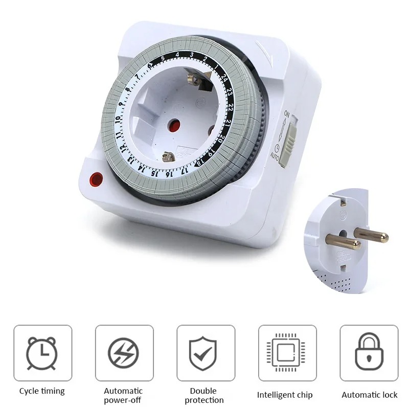 Smart Socket With Timer Countdown - Mechanical Timer Switch Socket EU Plug