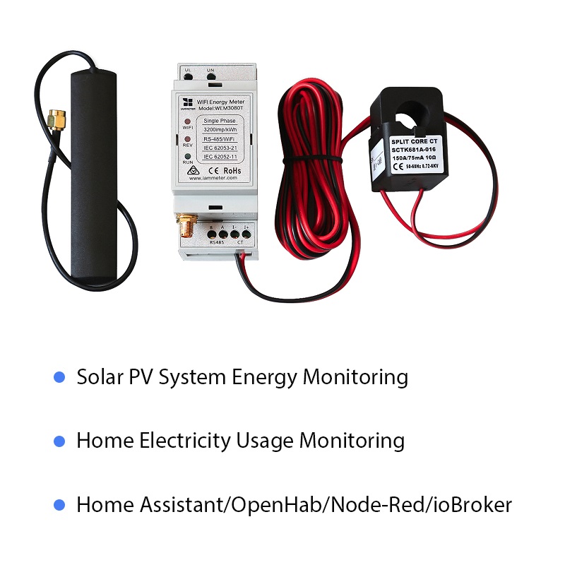 Energy Meter Din Rail Wifi - Bi-Directional Single Phase WiFi Energy Meter,MQTT,150A,Din