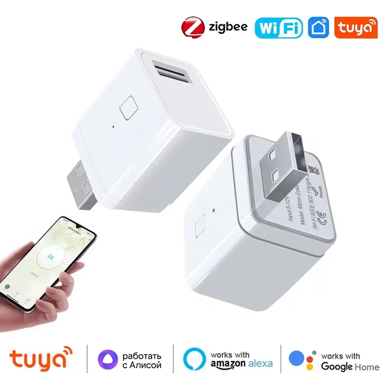 Smart Plug Mini Alexa Google - Tuya WiFi Micro USB Adaptor 5V