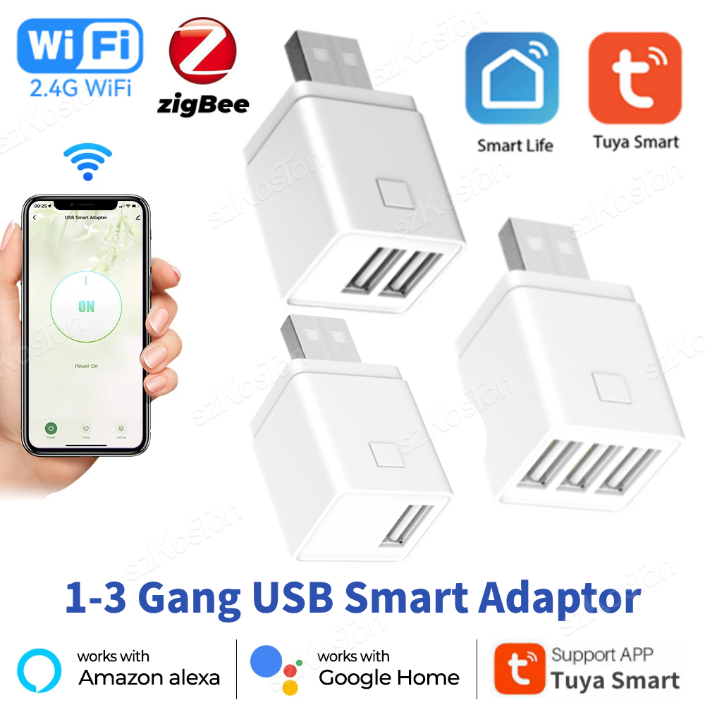 Smart Plug Mini Alexa Google - Tuya Smart Zigbee WiFi Mini USB