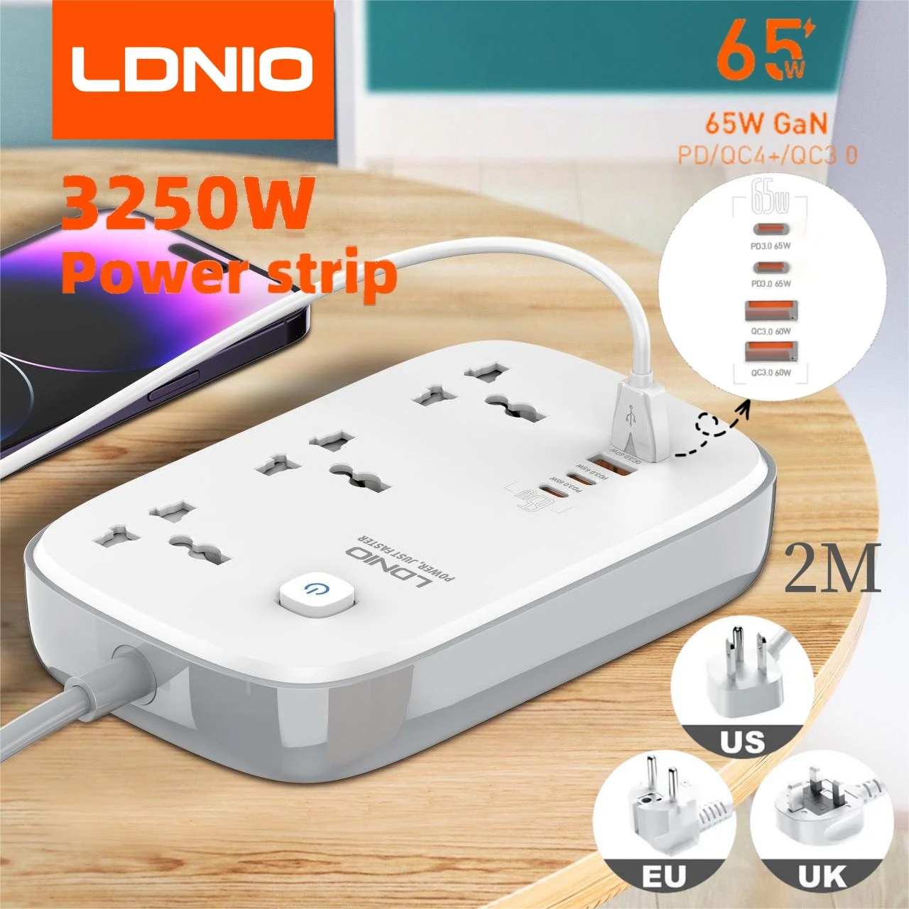 LDNIO Universal Power Strip wi - огляд і ціна Smart Plug Surge Protector