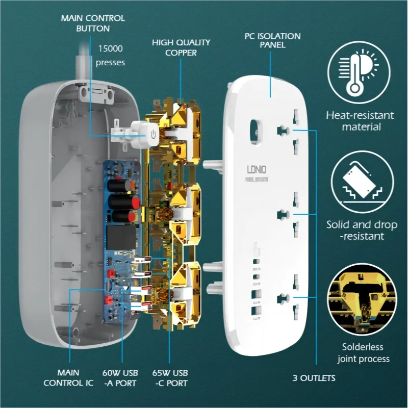 LDNIO Universal Power Strip wi - огляд і ціна Smart Plug Surge Protector