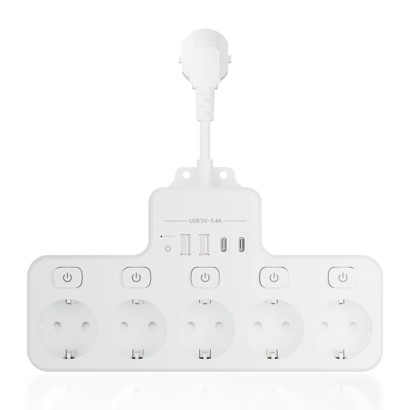 EU Standard Short Cord Multi‑F - огляд і ціна Smart Power Strip 4 Outlet Usb