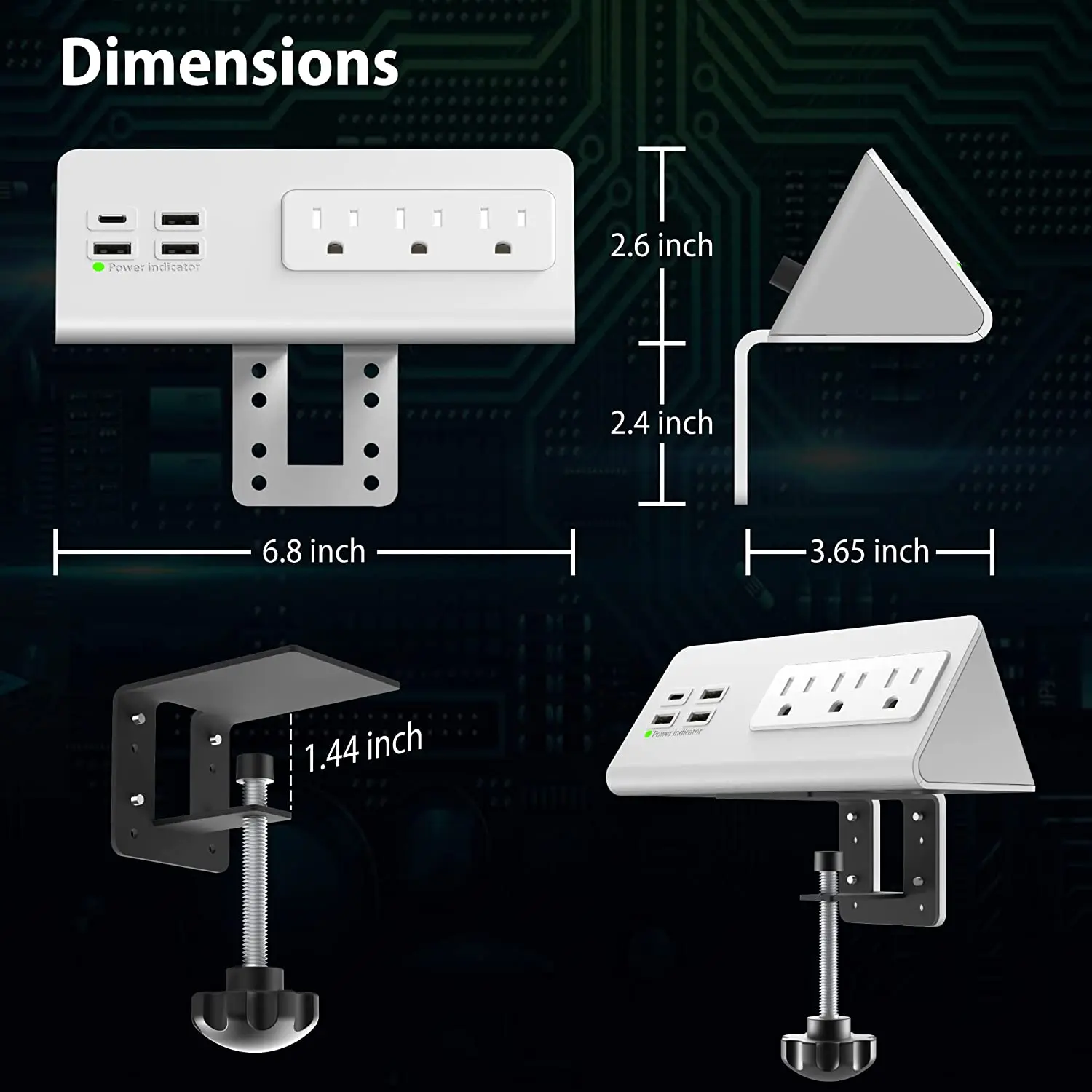 Desk Power Bar with PD 20W USB - огляд і ціна Smart Power Strip 4 Outlet Usb