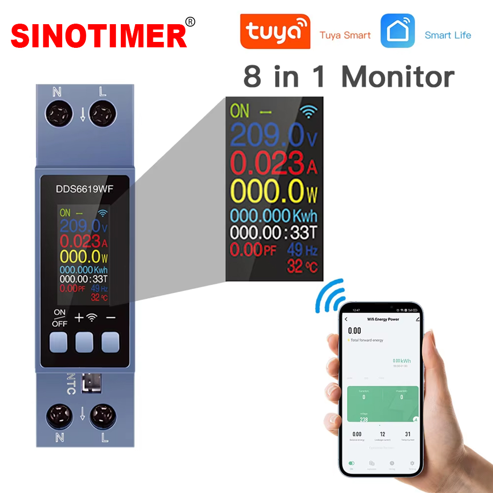8 in 1 Power Meter WiFi Tuya D - огляд і ціна Energy Meter Din Rail Wifi