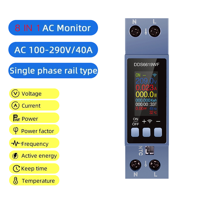 8 in 1 Power Meter WiFi Tuya D - огляд і ціна Energy Meter Din Rail Wifi