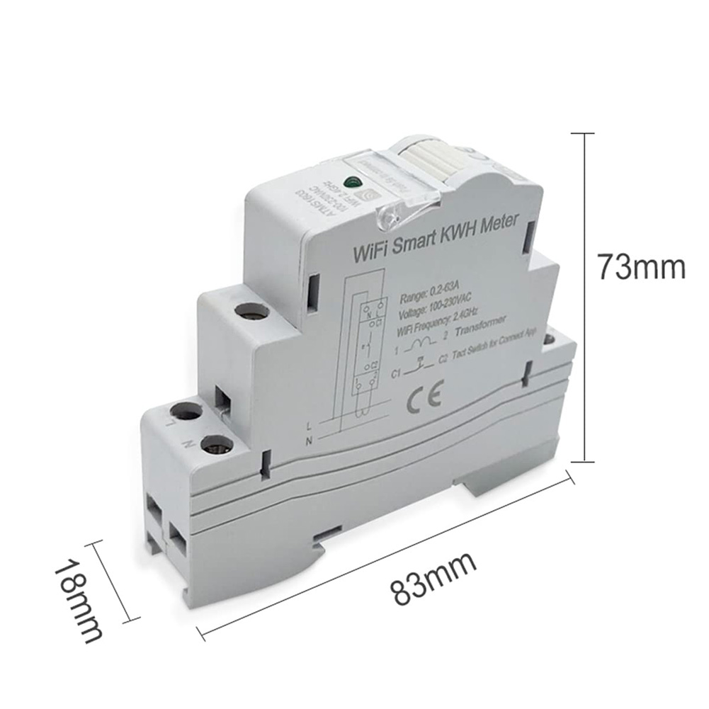 A72Z 1 PCS ATMS1603 Tuya Singl - огляд і ціна Energy Meter Din Rail Wifi