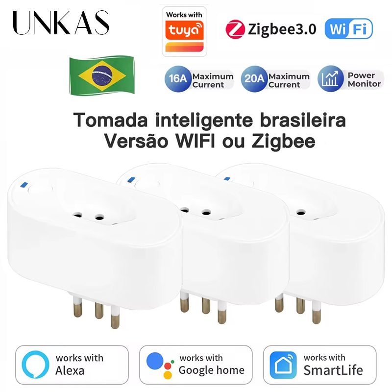 UNKAS Works with Tuya Brazil P - огляд і ціна Smart Plug Zigbee 16A