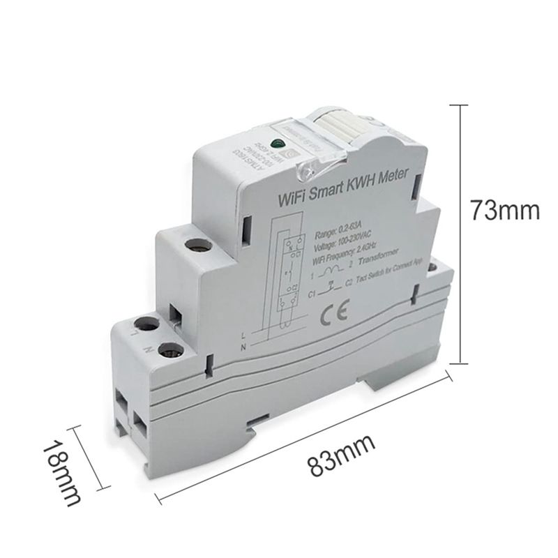 ABJI-2X ATMS1603 Tuya Single P - огляд і ціна Energy Meter Din Rail Wifi