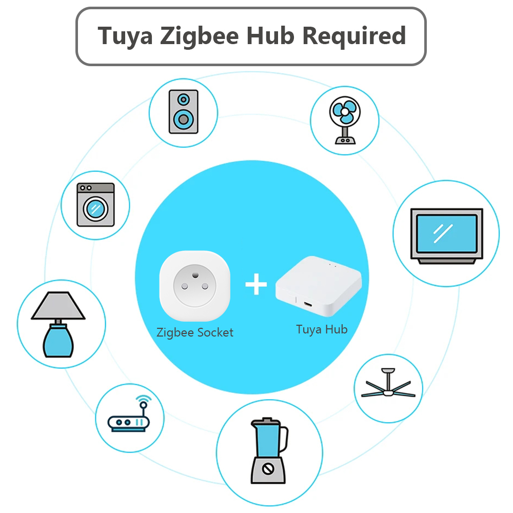 BORUIDAPLS Tuya Zigbee Smart S - огляд і ціна Smart Plug Zigbee 16A