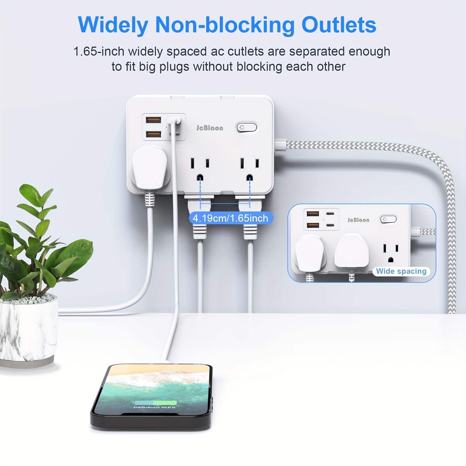 US Plug AC Outlet Multiprise P - огляд і ціна Smart Power Strip 4 Outlet Usb