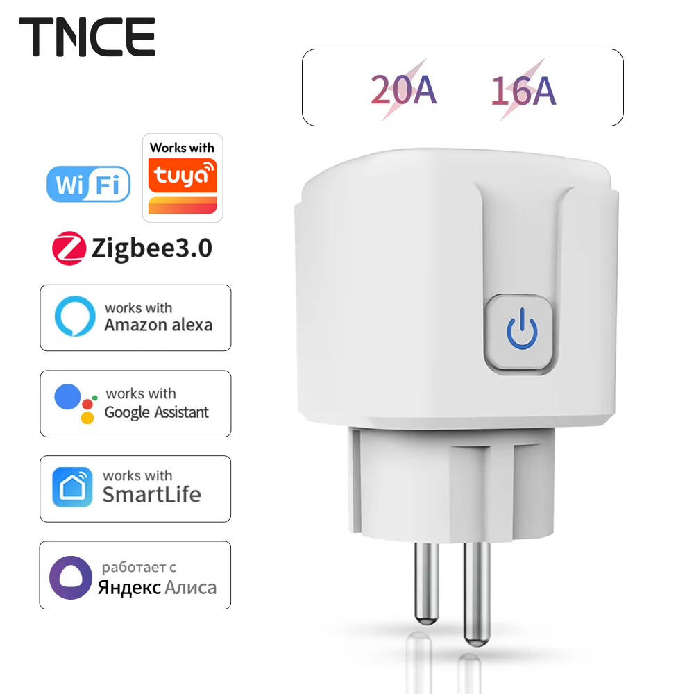 TNCE Tuya WiFi/Zigbee 16A/20A  - огляд і ціна Smart Plug Zigbee 16A