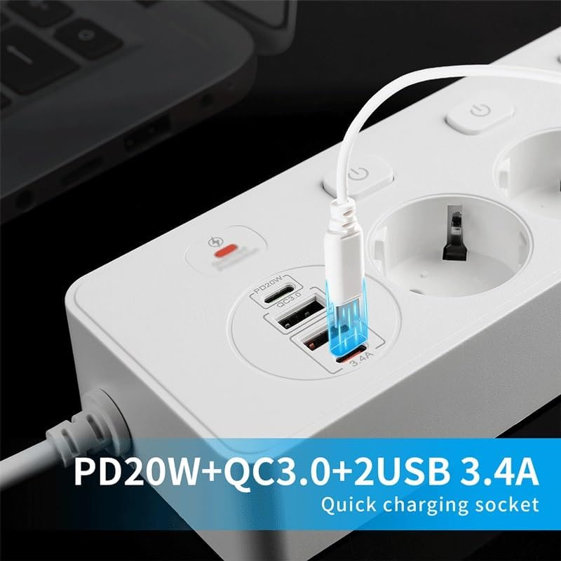 EU KR Smart Power Strip Socket - огляд і ціна Smart Power Strip 4 Outlet Usb
