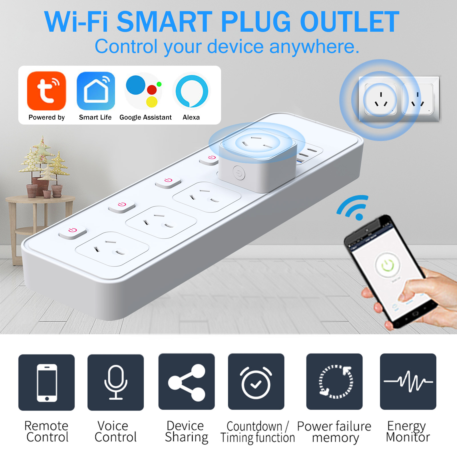 AU Smart WiFi Plug and Socket, - огляд і ціна Smart Plug Energy Monitoring Wifi