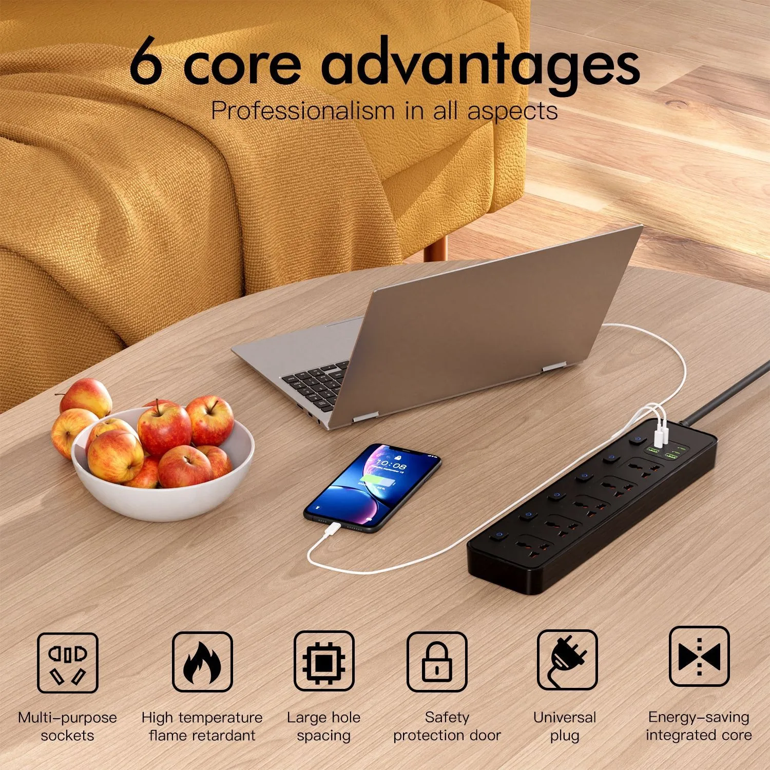 Universal Power Strip Extensio - огляд і ціна Smart Plug Surge Protector