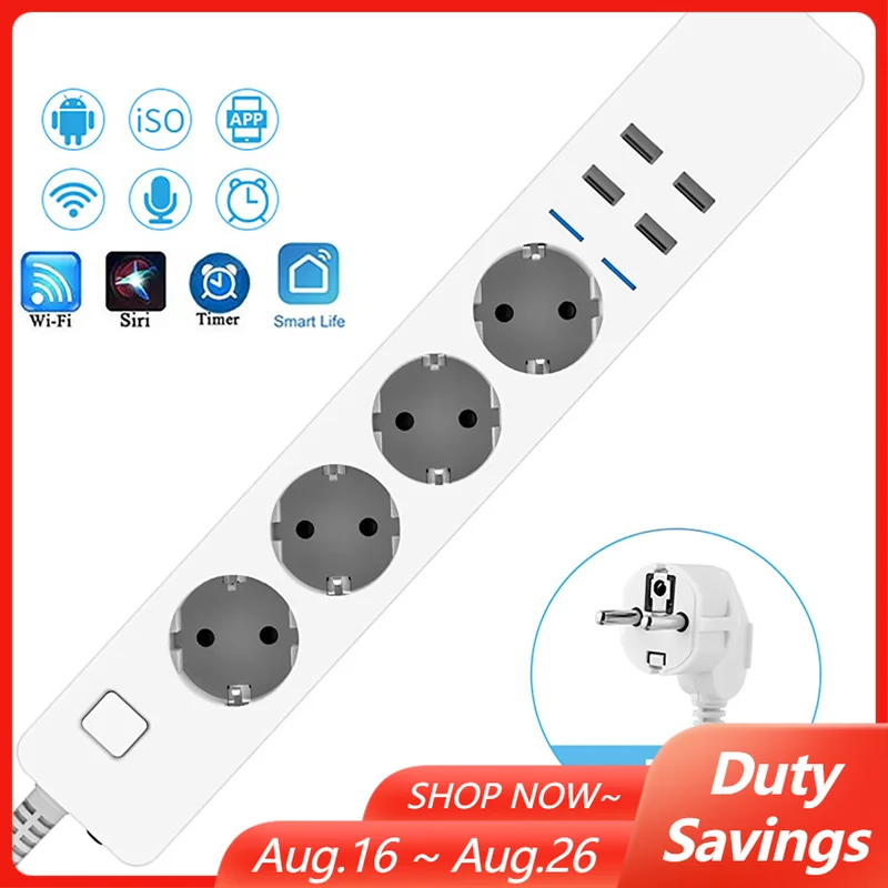 8-in-1 Multi-functional WIFI S - огляд і ціна Smart Power Strip 4 Outlet Usb