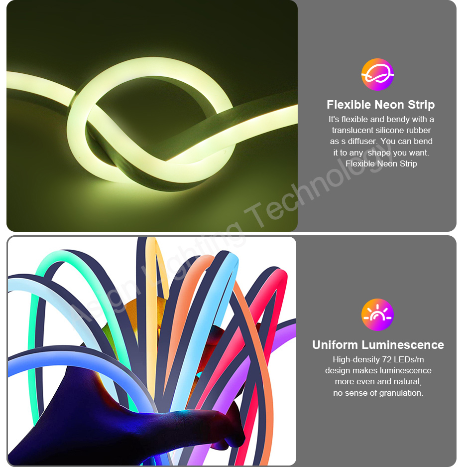 220V RGB LED Neon Strip with E - огляд і ціна Smart Plug Outdoor Waterproof