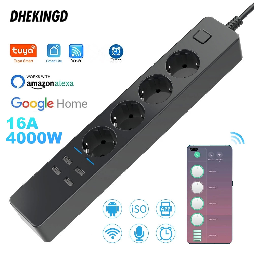 1.8M 3M 5M Wifi Smart Power St - огляд і ціна Smart Power Strip 4 Outlet Usb