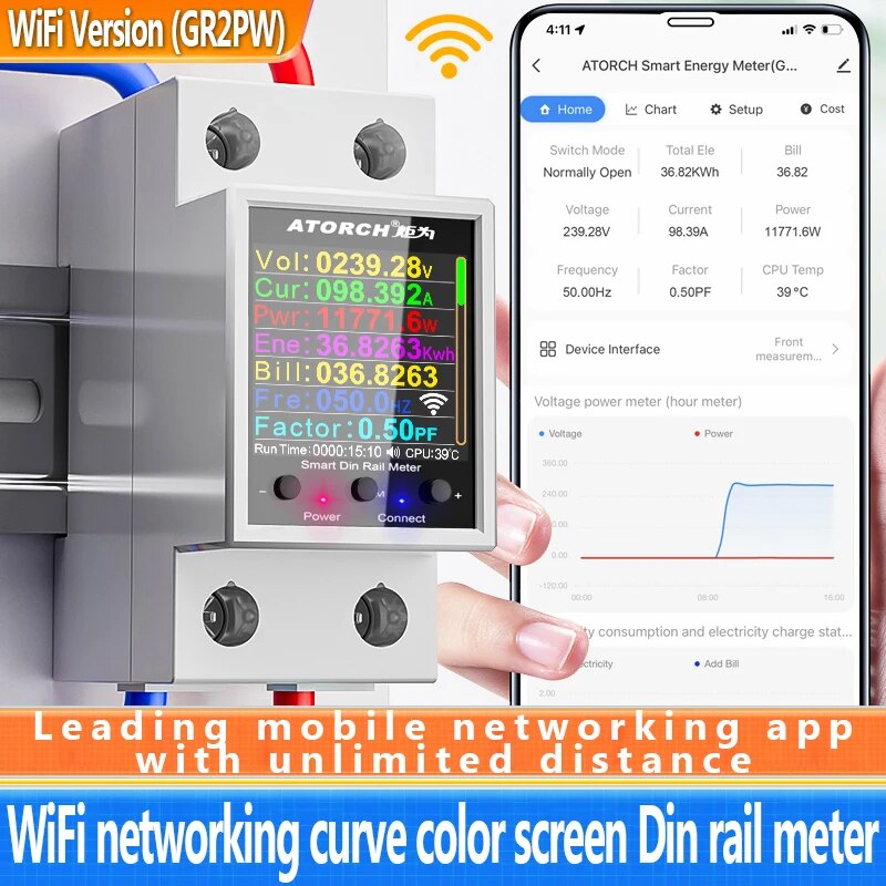 100A Tuya WiFi Din Rail Power  - огляд і ціна Energy Meter Din Rail Wifi