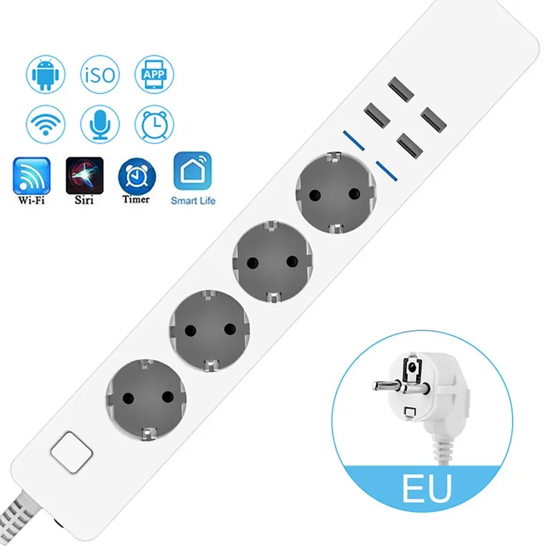WIFI Smart Power Strip 4 AC Ou - огляд і ціна Smart Power Strip 4 Outlet Usb