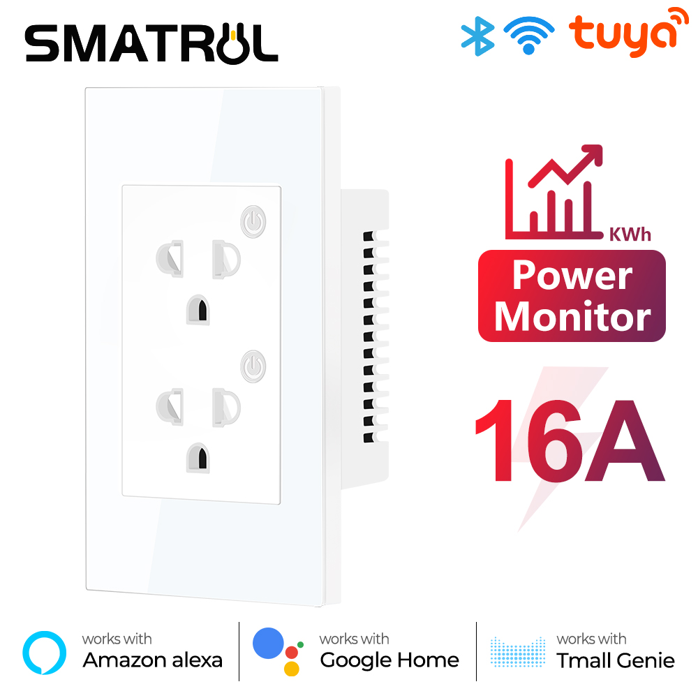 16A Tuya WiFi Bluetooth US EU  - огляд і ціна Smart Plug Energy Monitoring Wifi