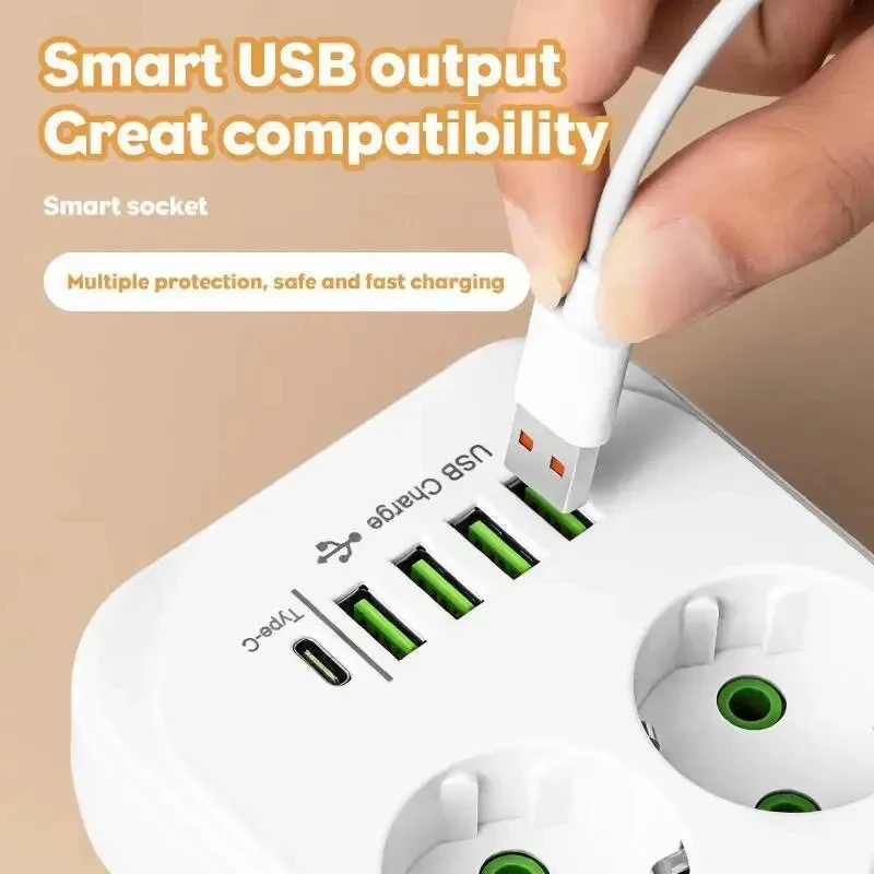 AC Outlet EU Plug Multitap Pow - огляд і ціна Smart Plug Surge Protector