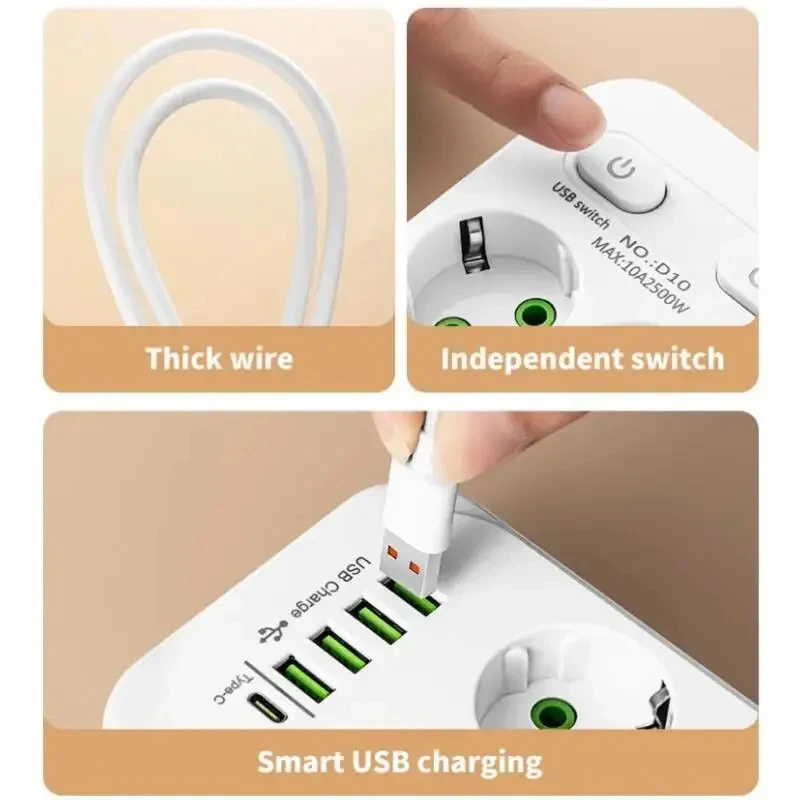 AC Outlet EU Plug Multitap Pow - огляд і ціна Smart Plug Surge Protector