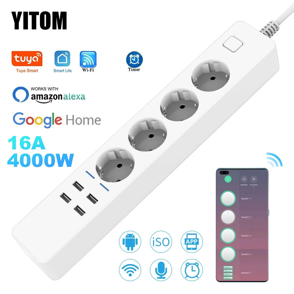 Smart Power Strip Wifi 4 EU Ou - огляд і ціна Smart Power Strip 4 Outlet Usb