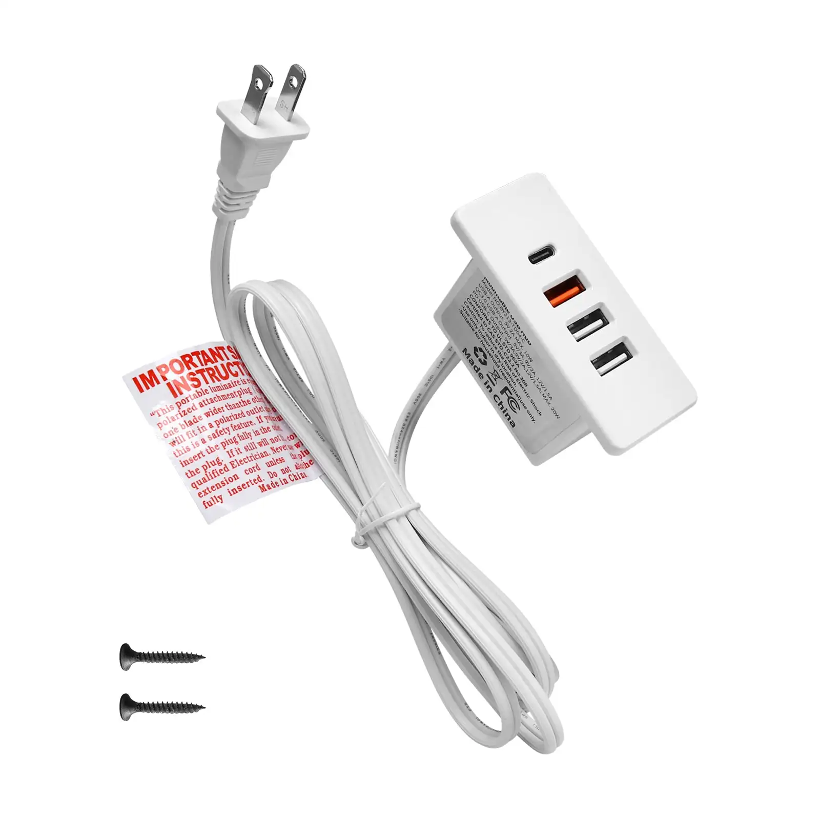 Powered USB C Hub Socket Reces - огляд і ціна Smart Power Strip 4 Outlet Usb