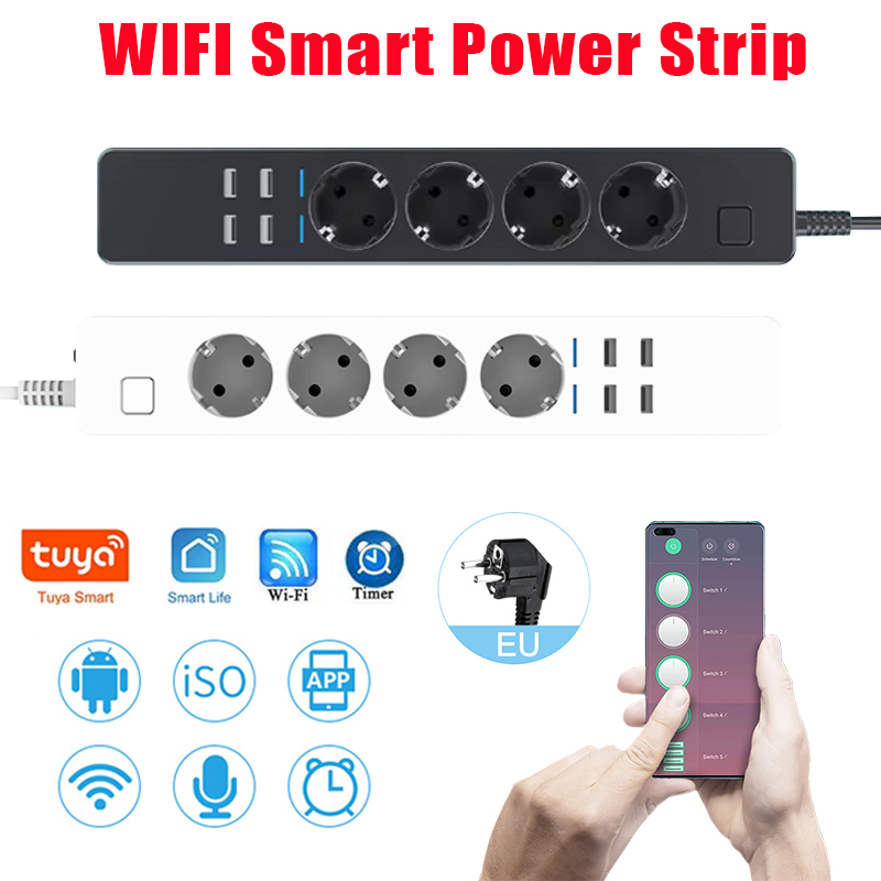 WIFI Smart Power Strip with 4  - огляд і ціна Smart Power Strip 4 Outlet Usb