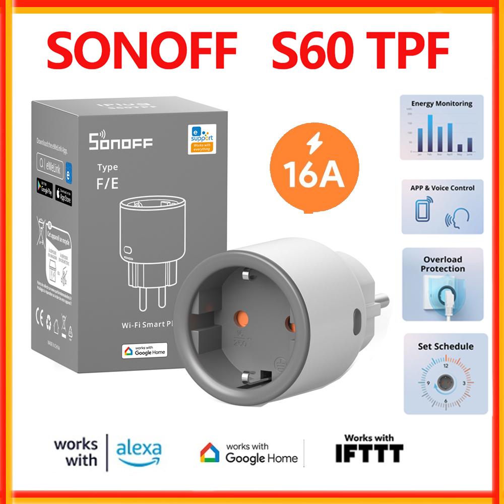 SONOFF S60 TPF EU Wifi Smart P - огляд і ціна Smart Plug Energy Monitoring Wifi