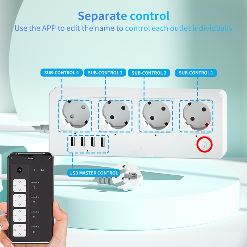 WiFi ZigBee Smart Power Strip  - огляд і ціна Smart Power Strip 4 Outlet Usb