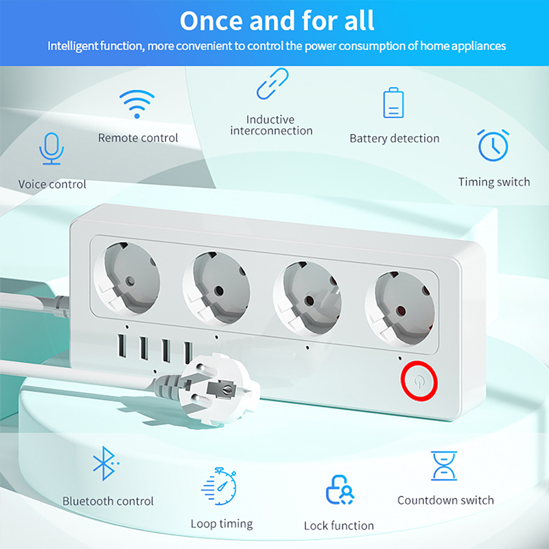 WiFi ZigBee Smart Power Strip  - огляд і ціна Smart Power Strip 4 Outlet Usb