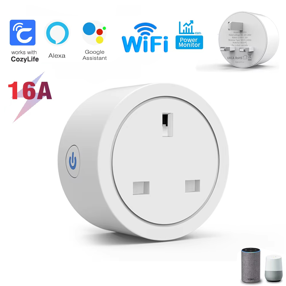WiFi 16A Smart Socket UK Plug  - огляд і ціна Smart Plug Energy Monitoring Wifi