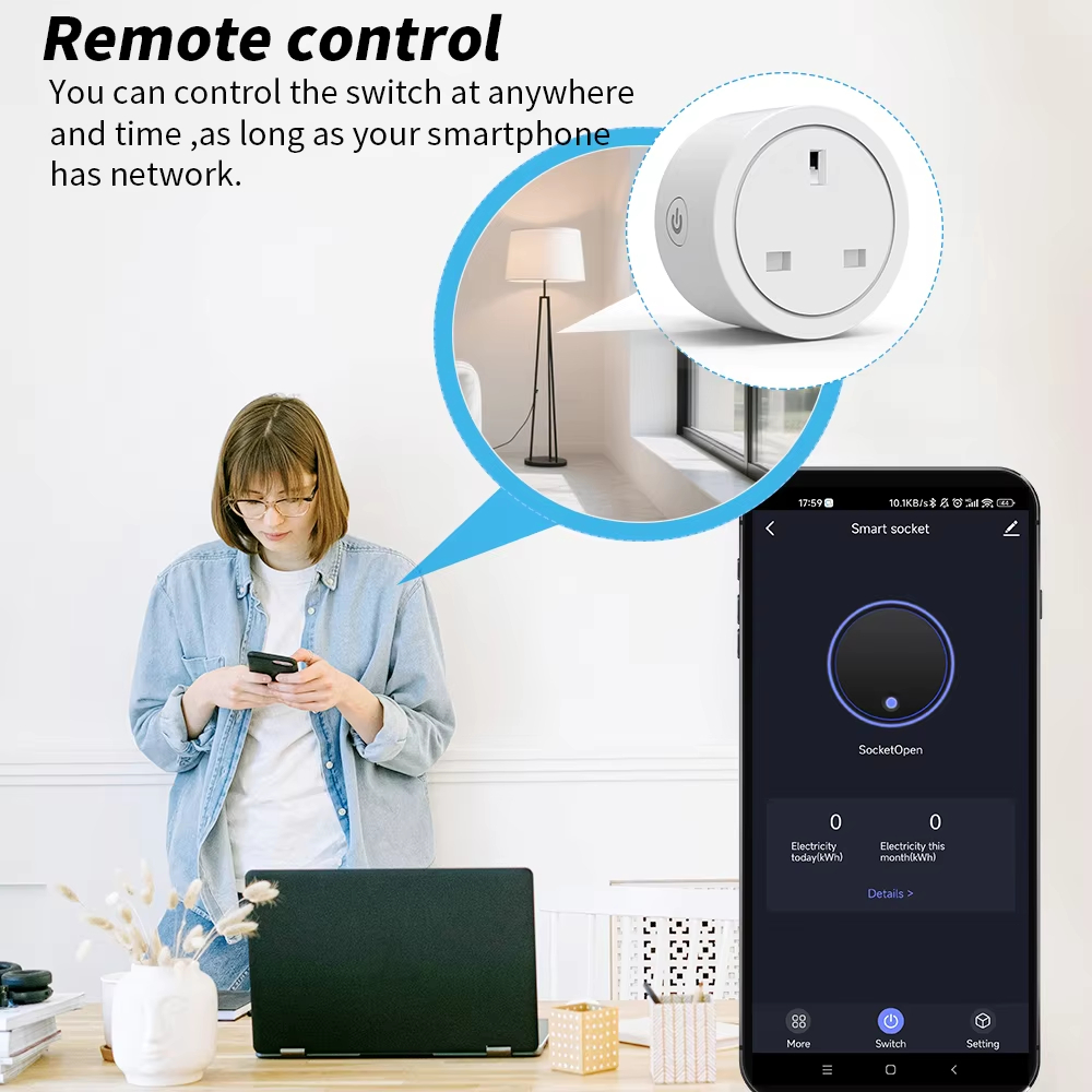 WiFi 16A Smart Socket UK Plug  - огляд і ціна Smart Plug Energy Monitoring Wifi