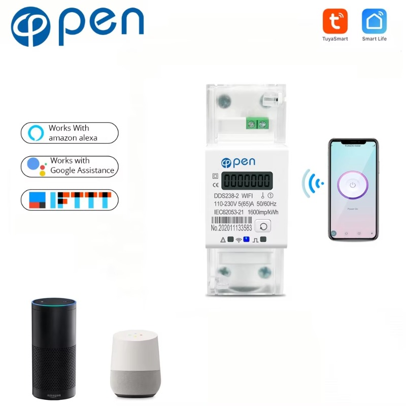 Single Phase WIFI Smart Energy - огляд і ціна Energy Meter Din Rail Wifi