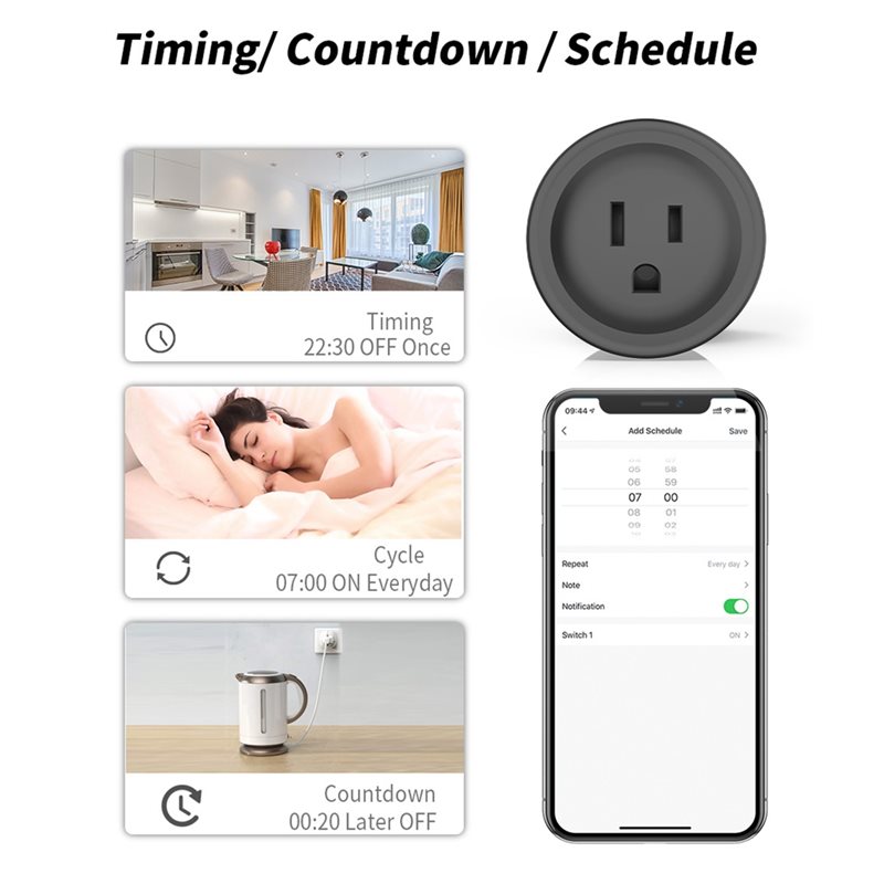 WCS-TUYA Smart Plug WIFI Socke - огляд і ціна Smart Plug Energy Monitoring Wifi