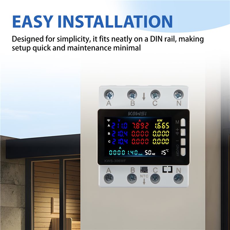 KOWSI Smart Tuya Wifi AC 85-29 - огляд і ціна Energy Meter Din Rail Wifi