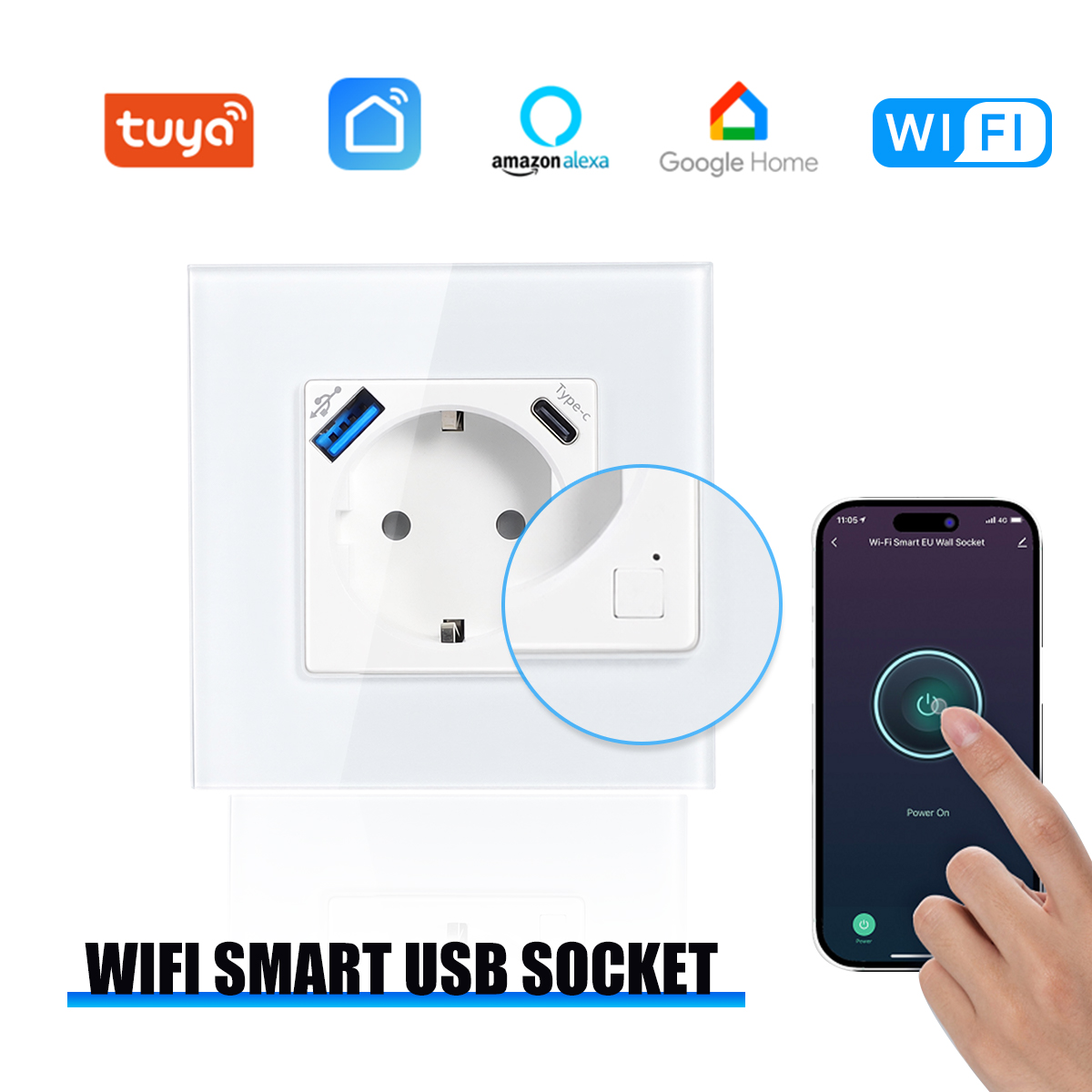 GEYA Wifi EU Socket With 20W T - огляд і ціна Smart Socket 16A Tuya App