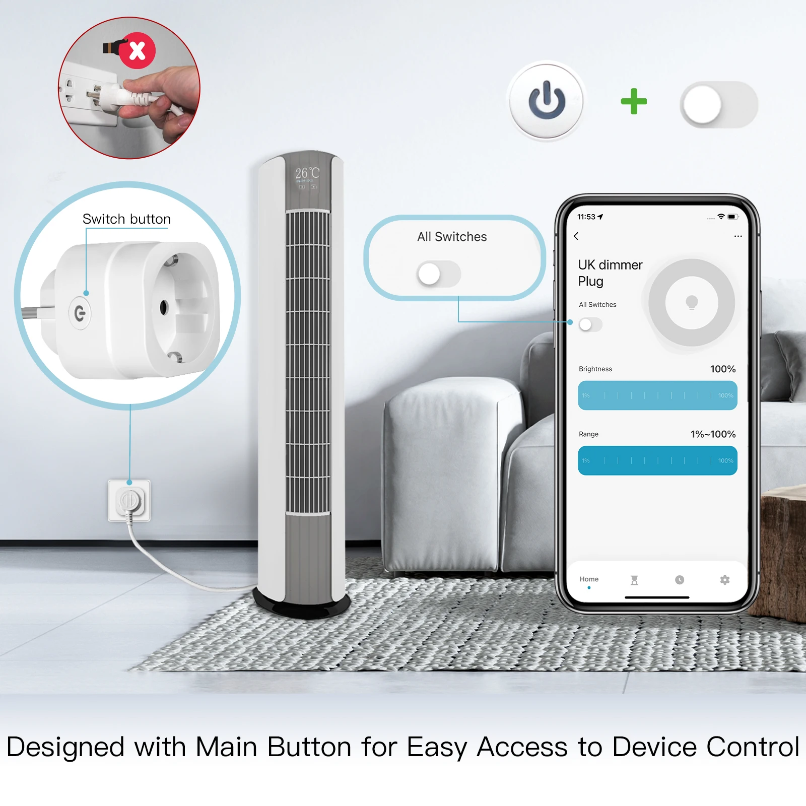 MOES Tuya WiFi Smart Plug Dimm - огляд і ціна Smart Plug Energy Monitoring Wifi