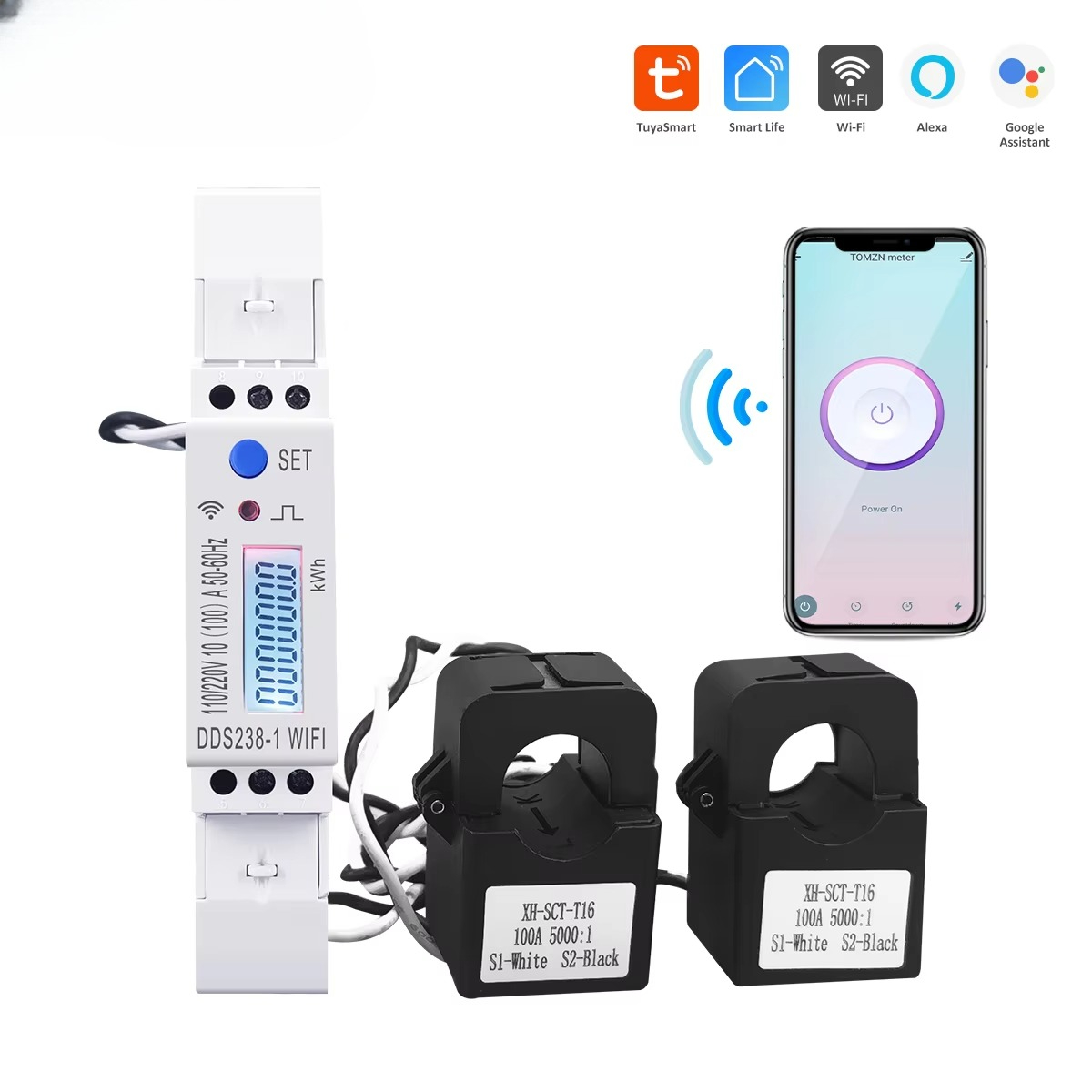 100A Din Rail 18mm 2 Phase 3 W - огляд і ціна Energy Meter Din Rail Wifi