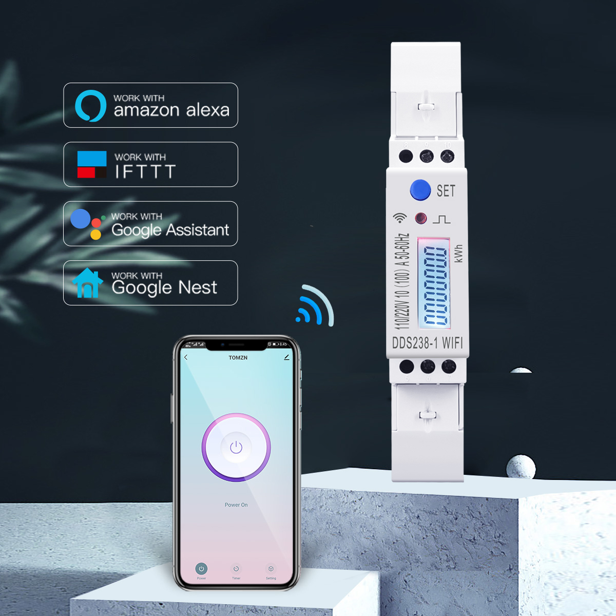100A Din Rail 18mm 2 Phase 3 W - огляд і ціна Energy Meter Din Rail Wifi