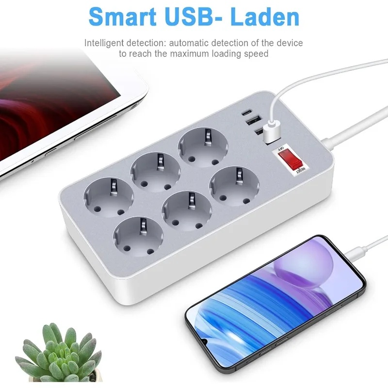 10 In 1 EU Plug Switch Power S - огляд і ціна Smart Power Strip 4 Outlet Usb
