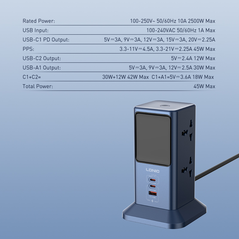 LDNIO Universal Socket Smart T - огляд і ціна Smart Power Strip 4 Outlet Usb