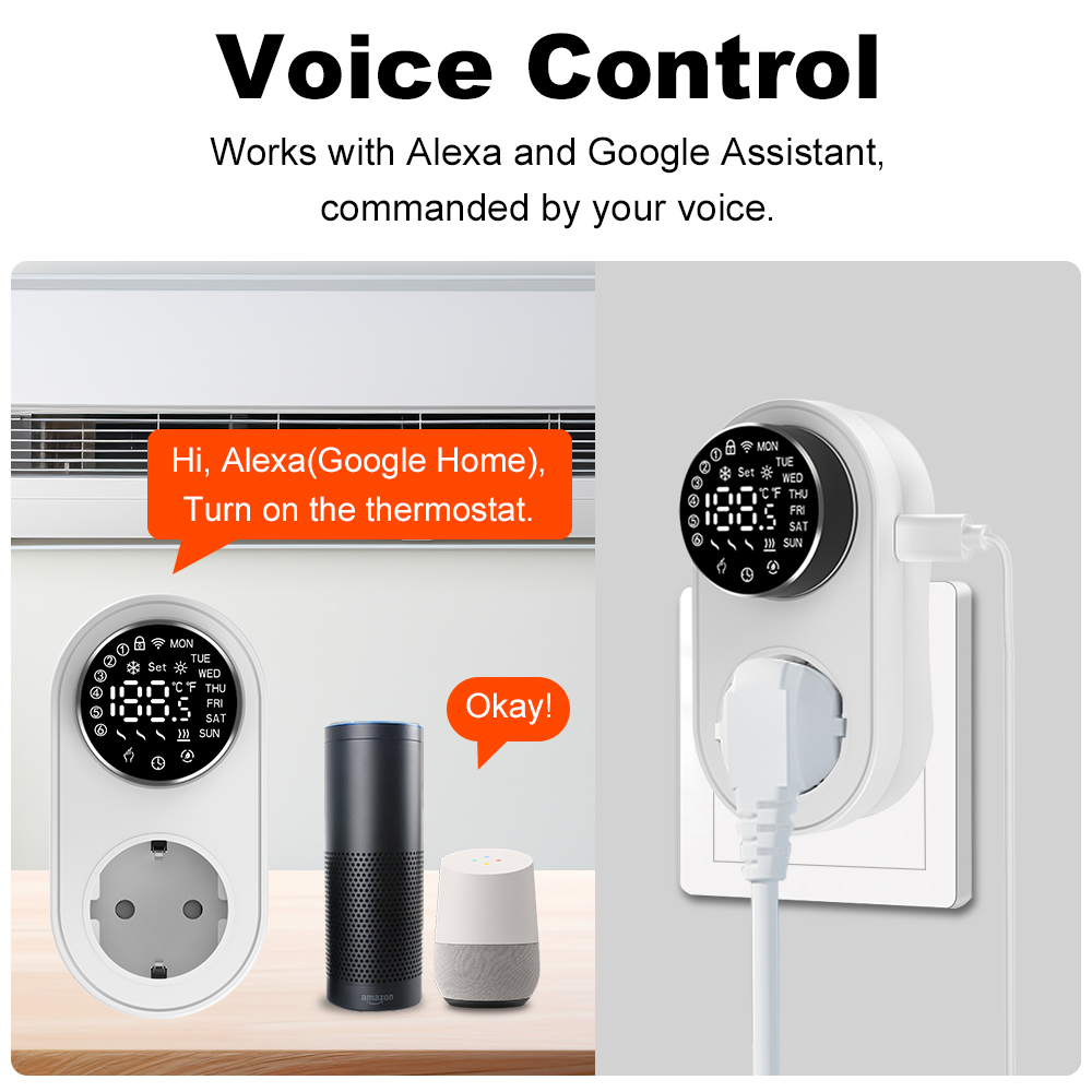 MANHOT Wifi Smart Plug-in Ther - огляд і ціна Smart Socket 16A Tuya App