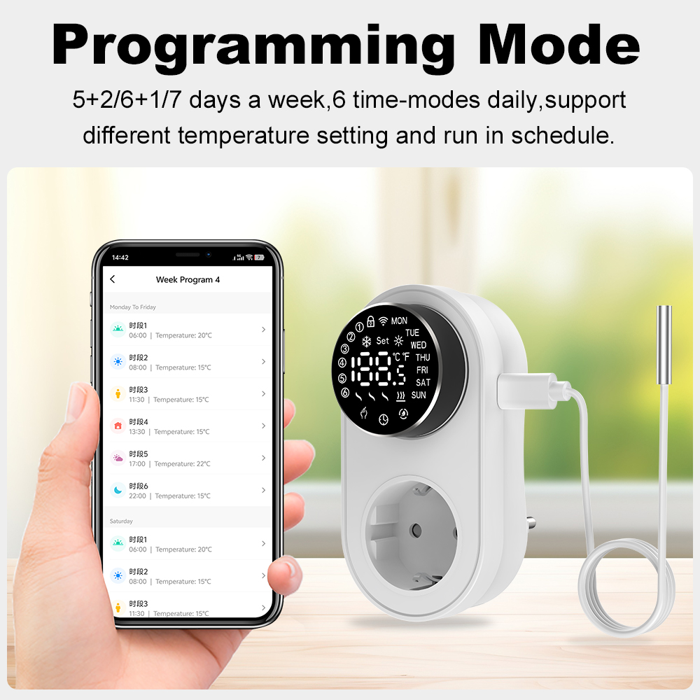 MANHOT Wifi Smart Plug-in Ther - огляд і ціна Smart Socket 16A Tuya App